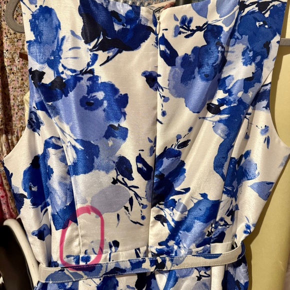 Eliza J New York White with Blue Florals Event Dress - Picture 8 of 10